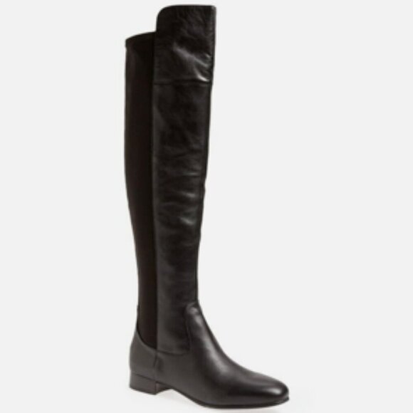 Louise Et Cie Andora OTK Boots Black Leather Stretch Louise et Cie 7M - Picture 14 of 14